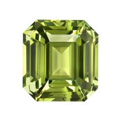 Unheated Green Sapphire Emerald Cut 8.42 Carat GIA Certified Natural