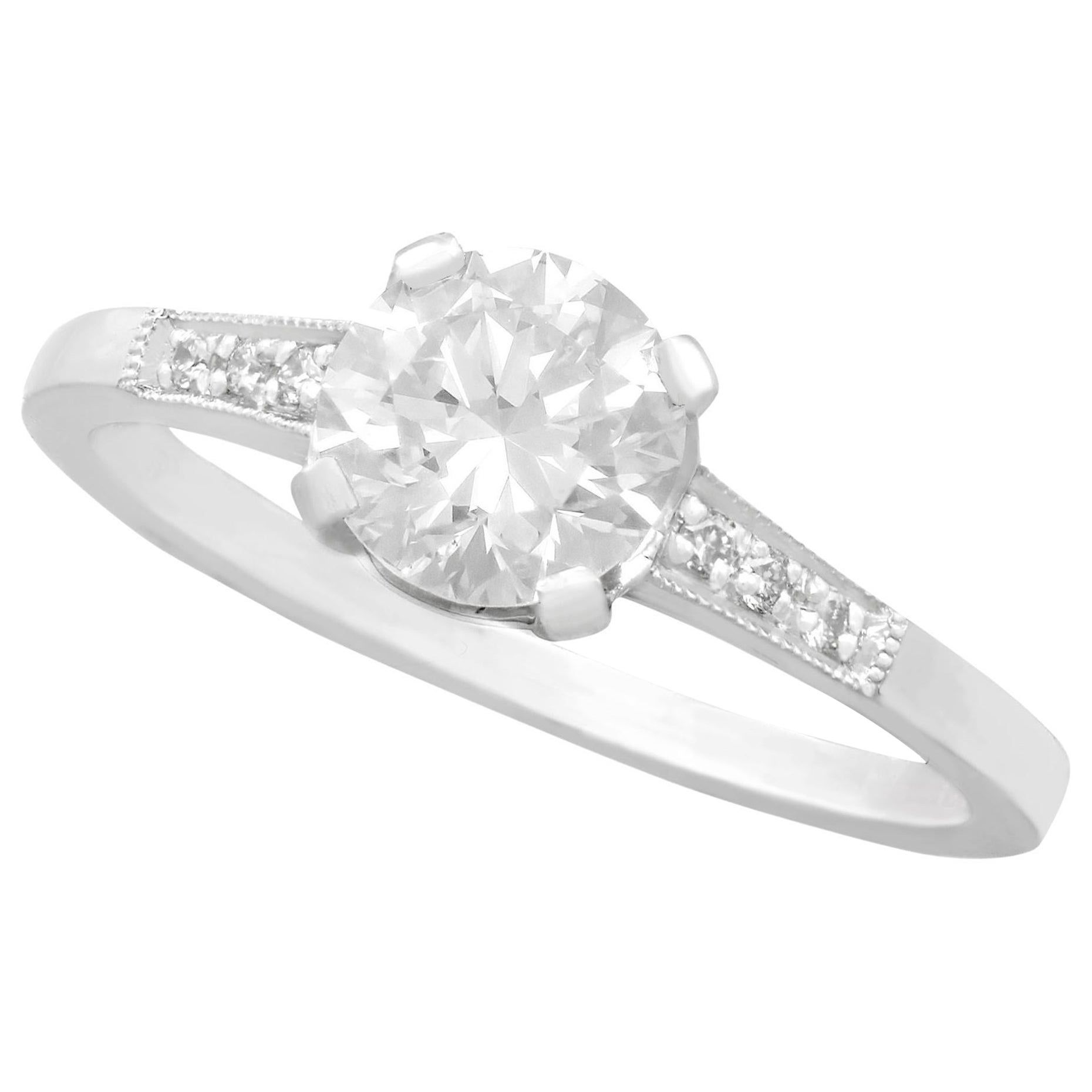 Vintage and Contemporary Diamond and Platinum Solitaire Ring For Sale