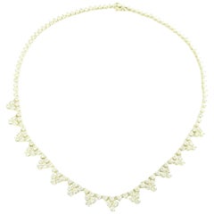 14K Yellow Gold Diamond Tennis Necklace 12.5 cts 18"