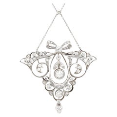 Pendentif autrichien ancien en or avec diamants de 1,65 carat, c. 1920