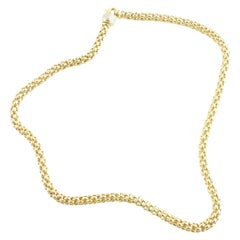 FOPE 18K Yellow Gold 14" Choker Necklace Chain Lobster Claw Clasp