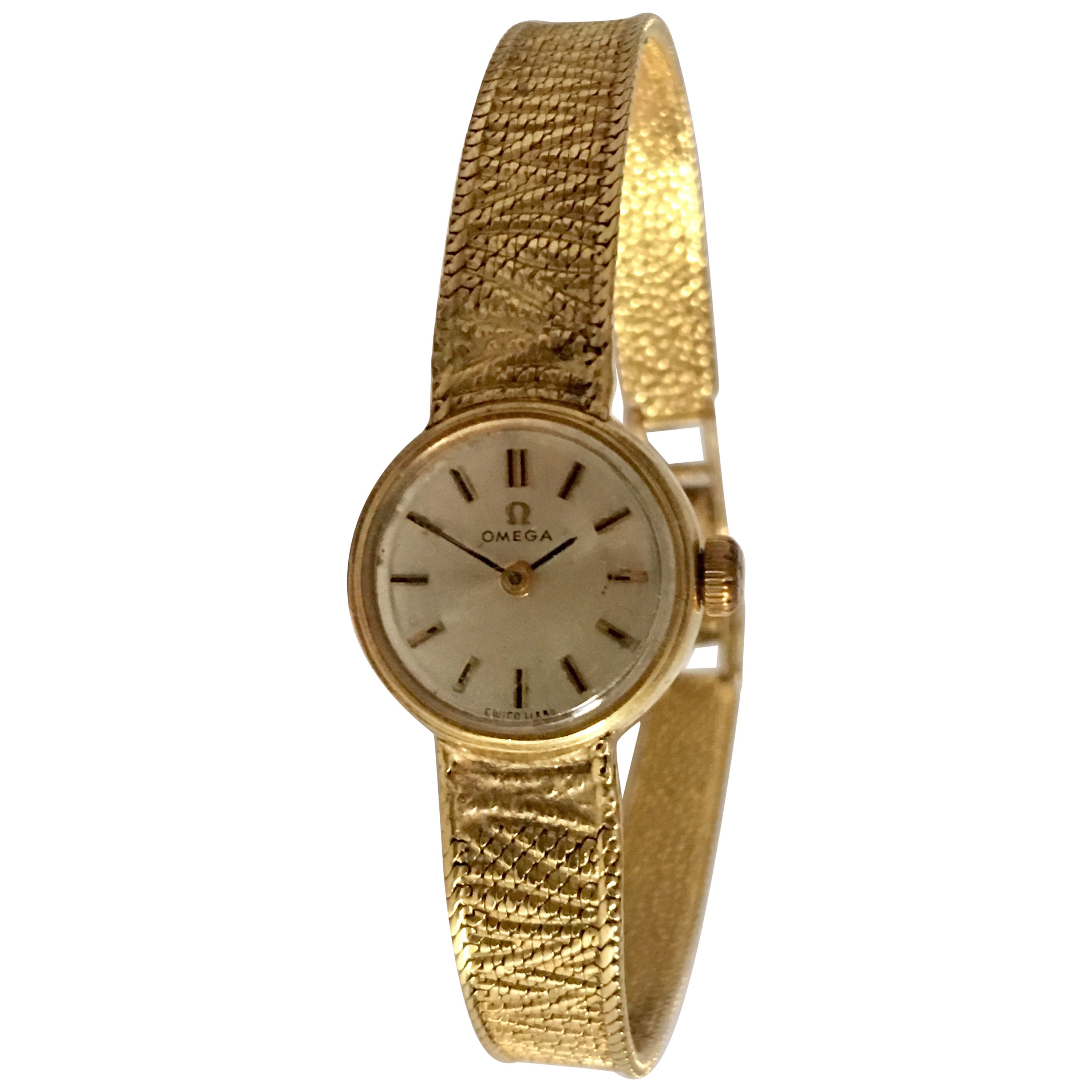 1960s Vintage Rose 80 Microns Rolled Gold Omega Ladies Mechanical Watch