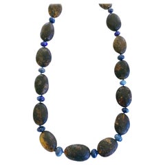 Dalben Rough Amber and Australian Opal Necklace
