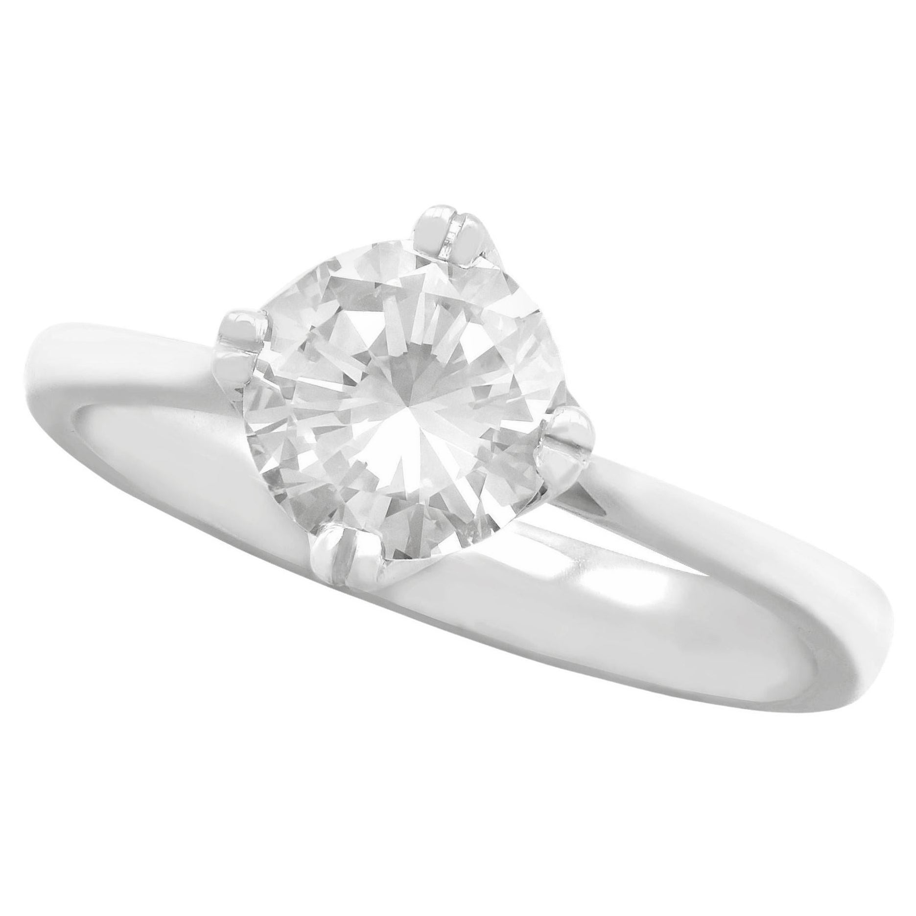 Anello di fidanzamento solitario con diamante e platino da 1.28 carati