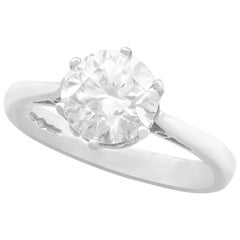 Vintage 2.24 Carat Diamond and Platinum Solitaire Engagement Ring