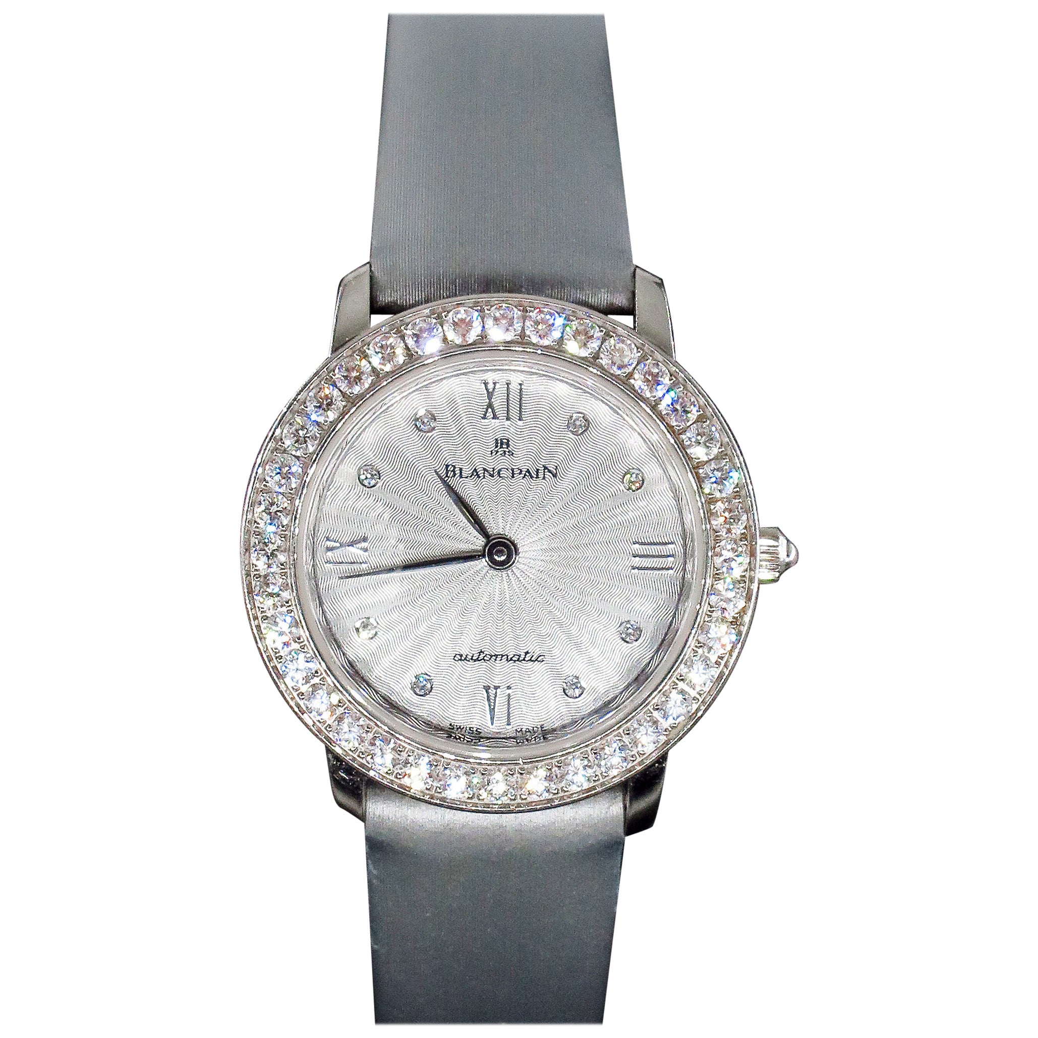 Blancpain Vintage 14 Karat White Gold and Diamond Ladies Watch with 18k