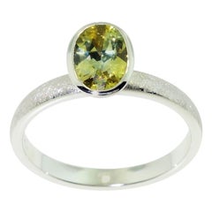 Yellow Sapphire Modernist 18 Karat Gold Stacking Ring Fine Estate Jewelry