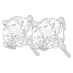 Boucles d'oreilles en platine et diamant de 2.12 carat