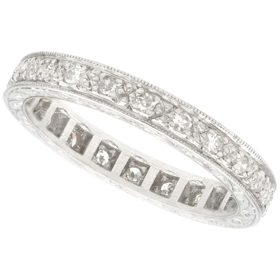 1950s Diamond and White Gold Full Eternity Ring For Sale at 1stDibs