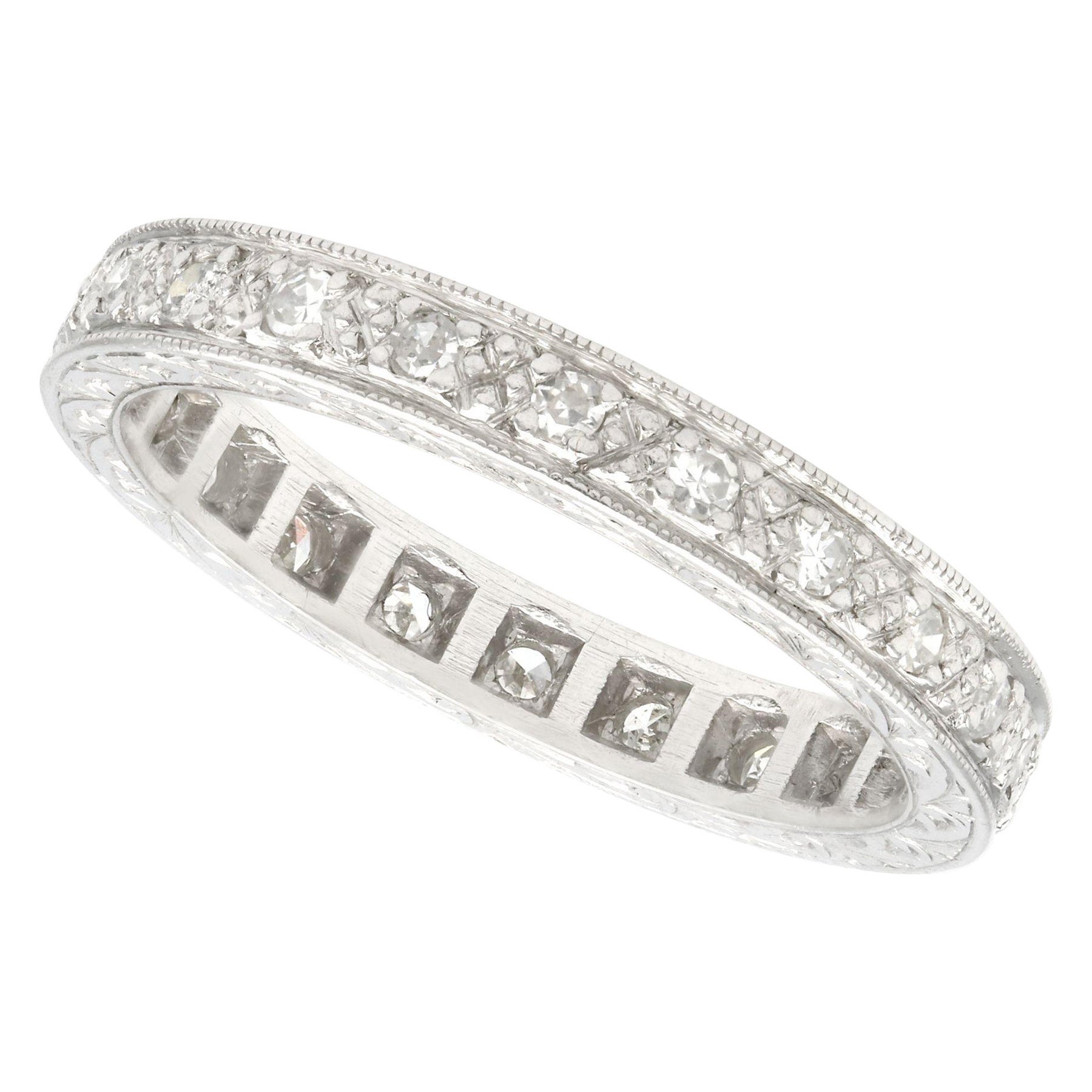 Vintage 1950s Diamond and Platinum Full Eternity Ring