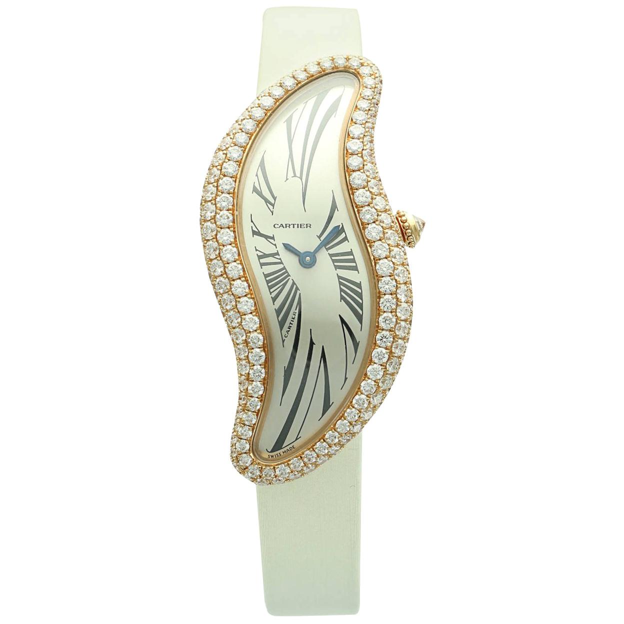 Cartier Ladies Rose Gold Baignoire Wristwatch Ref 3248 For Sale