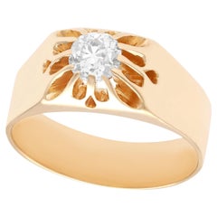 Antiker 1920er Jahre Verlobungsring aus Diamant und Roségold mit Solitär