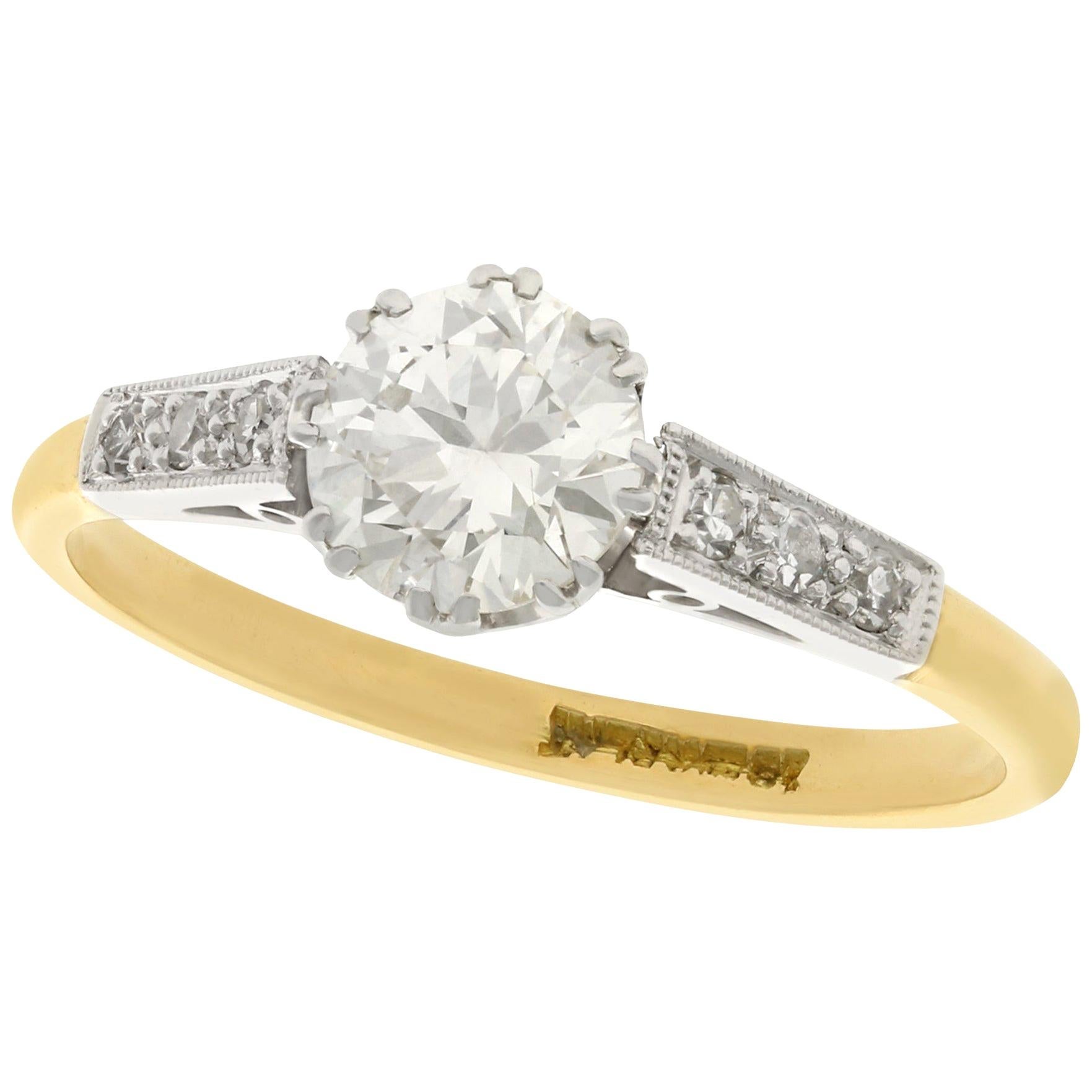 1940s Diamond and Gold Solitaire Engagement Ring