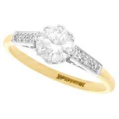 Vintage 1940s Diamant und Gold Solitär Verlobungsring