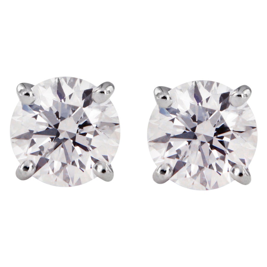 tiffany solitaire diamond earrings 1 carat