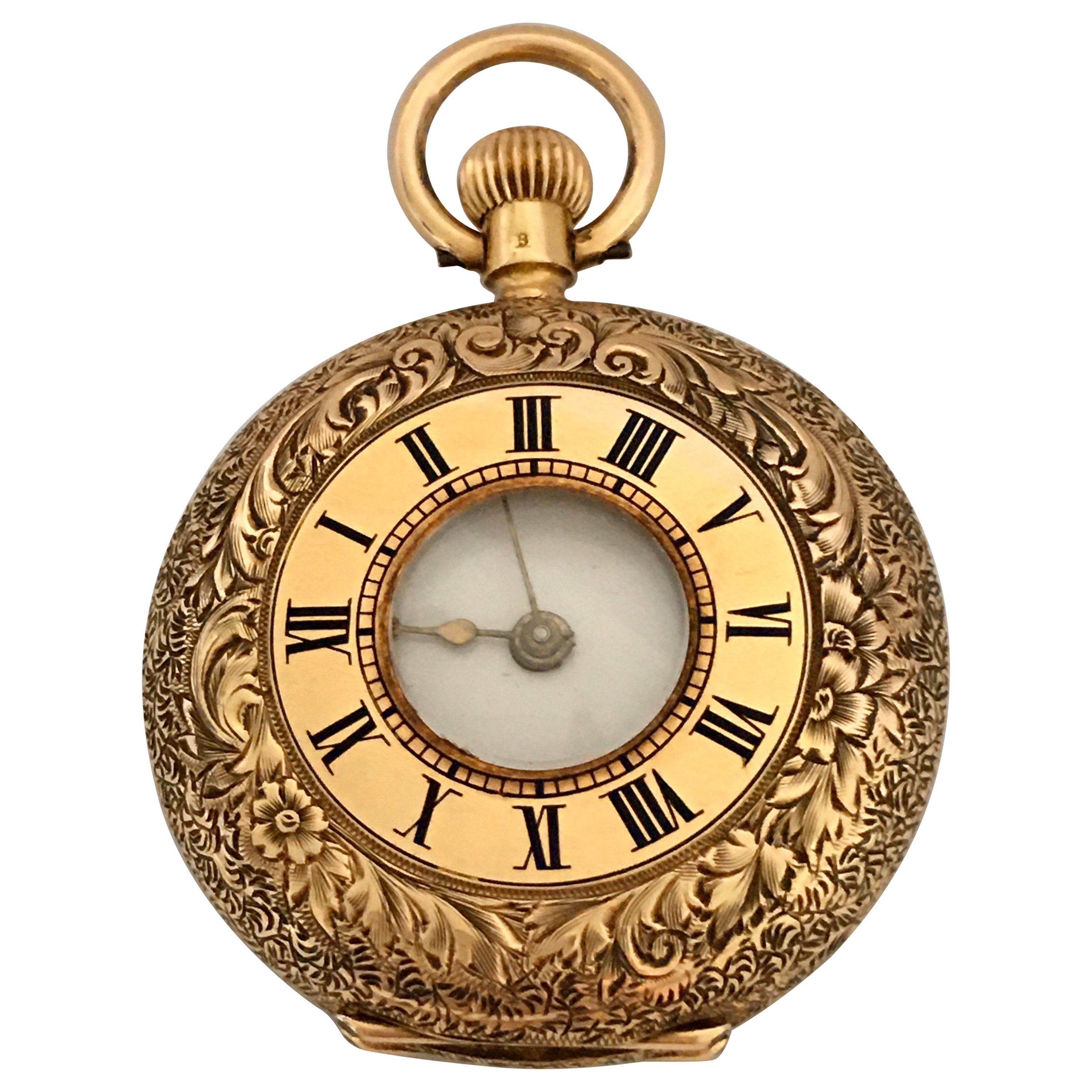 Antique Full Hunter Gold Filled Full Engrave Case Tornado Watch Co. Pocket Watch For Sale at 1stDibs