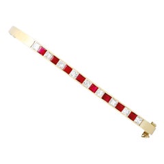 1,25 Karat Rubin 1,12 Karat Diamant Gelbgold Armreif