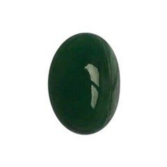 IGI Certified 1.99ct Jadeite Untreated Jade ‘A’ Grade Deep Green Oval Cabochon
