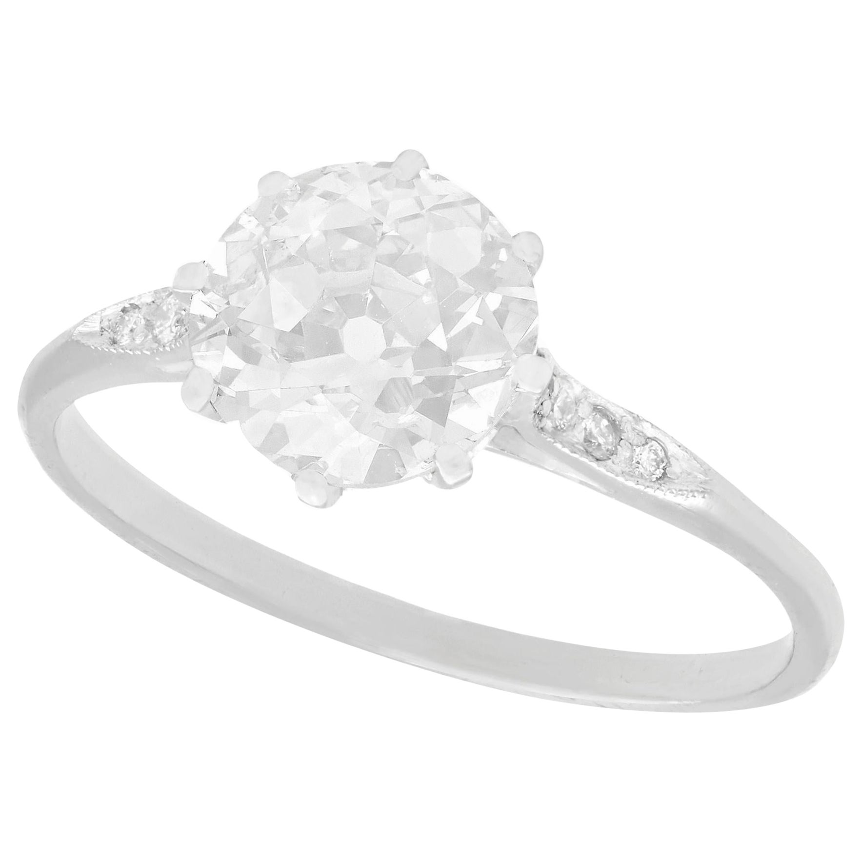 1.55 Carat Diamond and Platinum Solitaire Engagement Ring