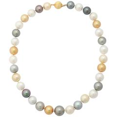 South Sea, Tahitian and Golden Pearl Necklace