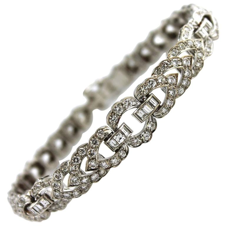 Diamond Gold Fashion Link Bracelet at 1stDibs