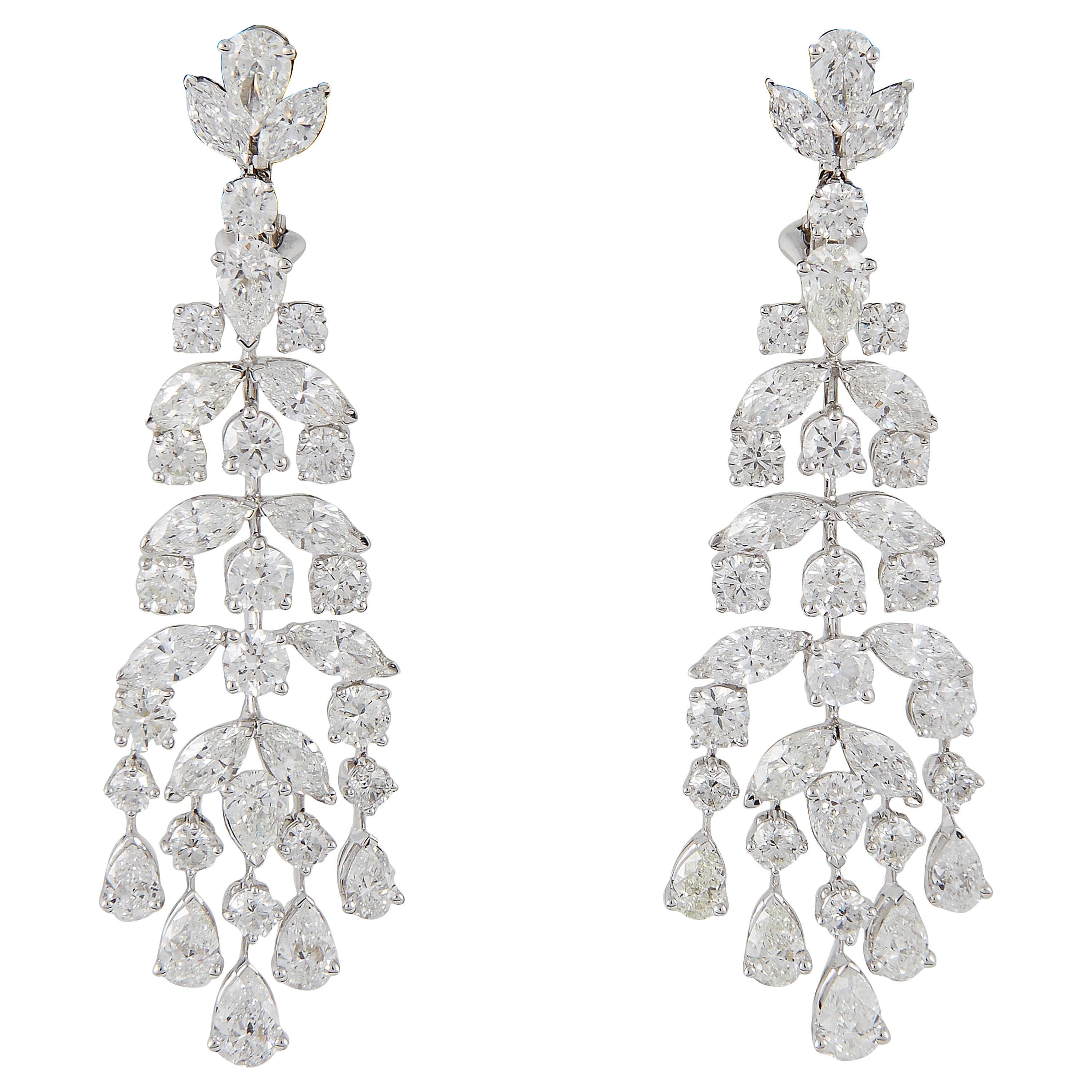 Classic Diamond Gold Chandelier Earrings