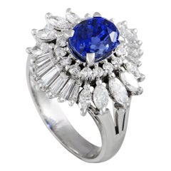 LB Exclusive Platinum 1.64 carat Diamond and Sapphire Ring