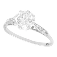 Vintage 1.5 Carat Diamond and Platinum Solitaire Engagement Ring