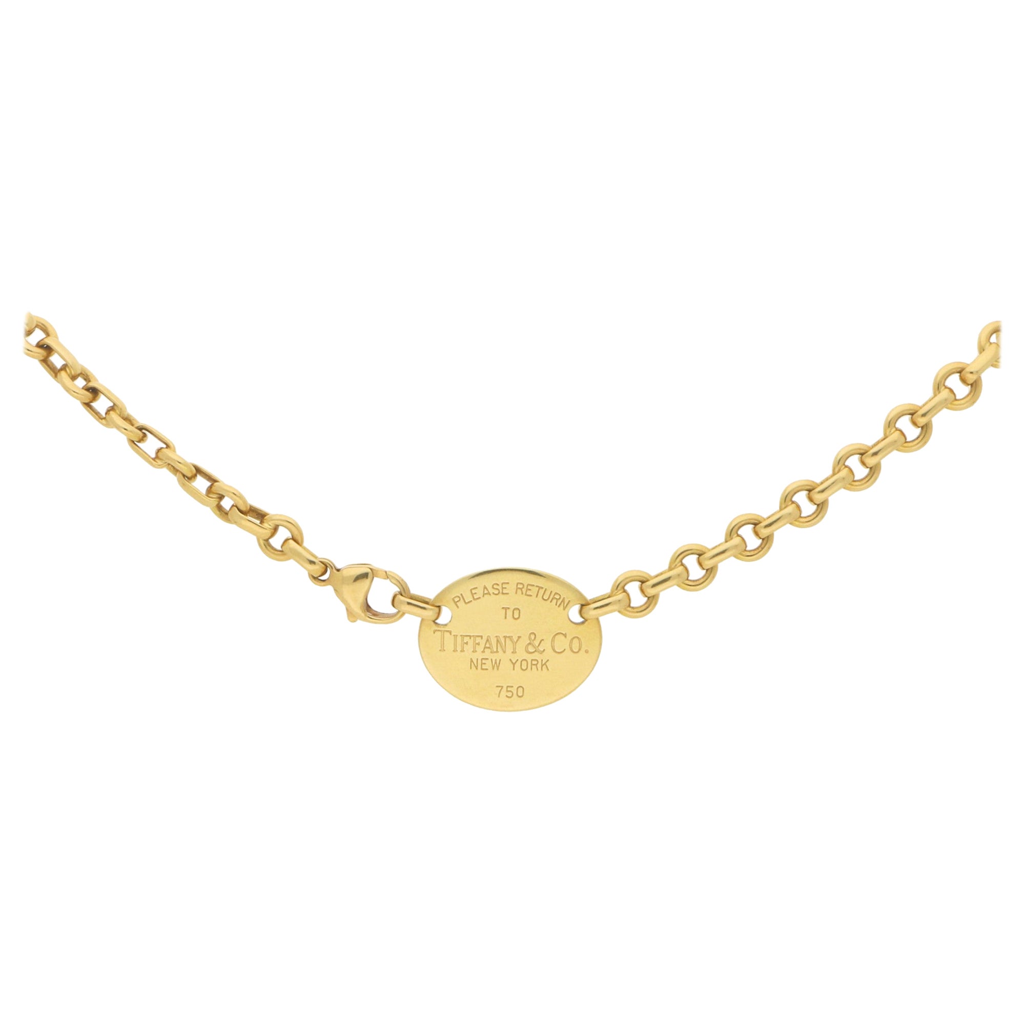 Tiffany and Co. Estate Gold Chain Necklace C.1960's For Sale at 1stDibs
