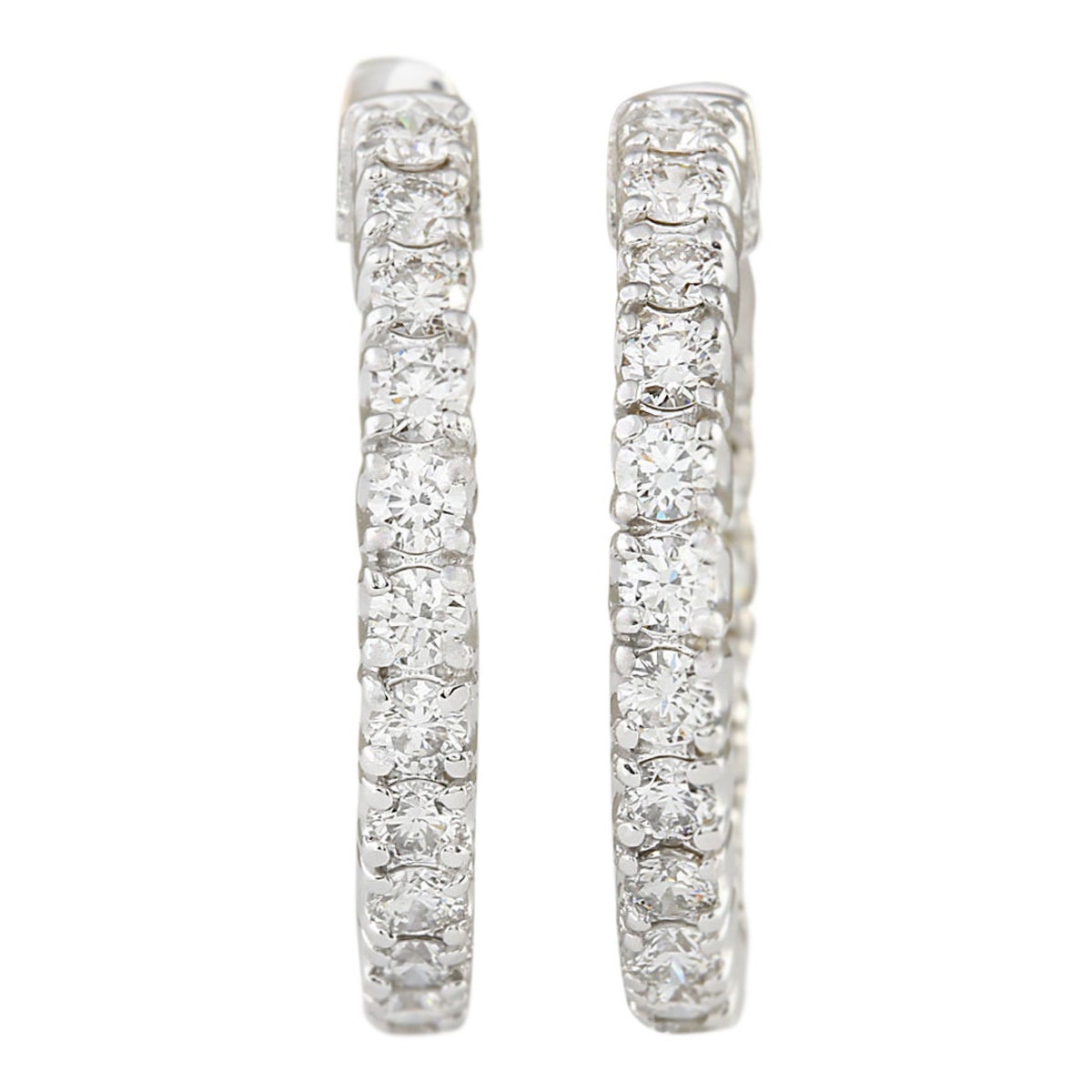 2.00 Carat Natural Diamond 18 Karat White Gold Earrings For Sale at 1stDibs