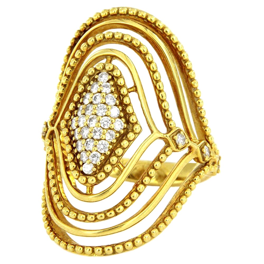 Judith Ripka 18 Karat Stella Collection Diamond Domed Ring For Sale