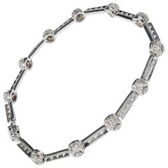 Tacori Diamond Platinum Diamond .90ct Bead Set Hinged Link Bracelet 1