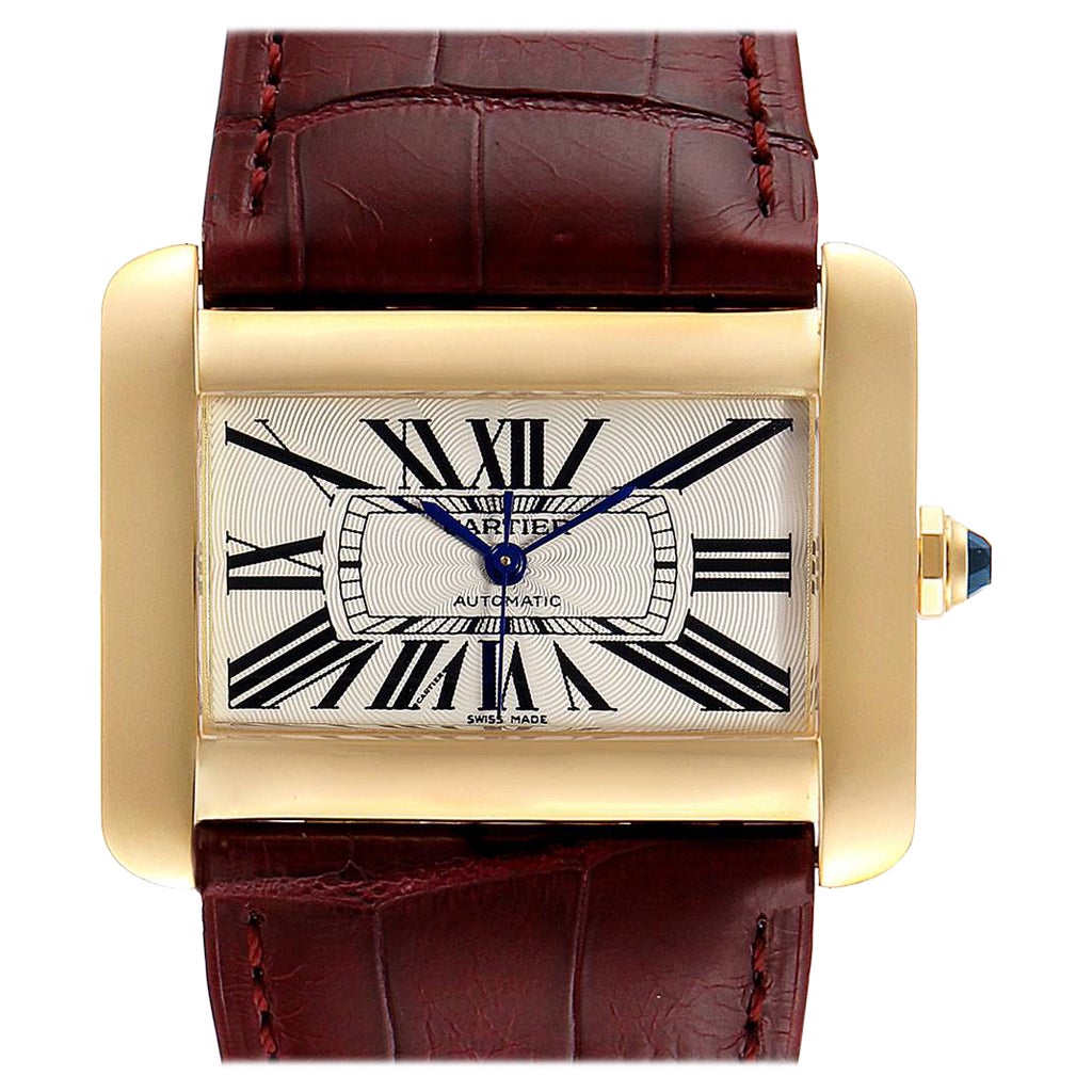 Cartier Diamond Tank Divan Diamond Watch For Sale at 1stDibs