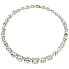 Aquamarine 14 Carat Gold Necklace