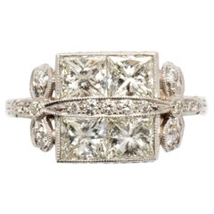 Vintage Art Deco Diamond Gold Cocktail Ring