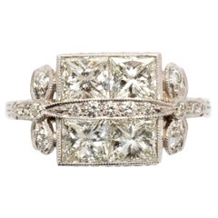 Art Deco Diamond Gold Cocktail Ring