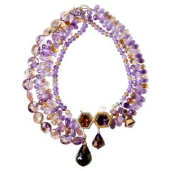 Smoked Topaz, Ametrine & Diamonds on Sterling & 18 Carat Yellow Gold