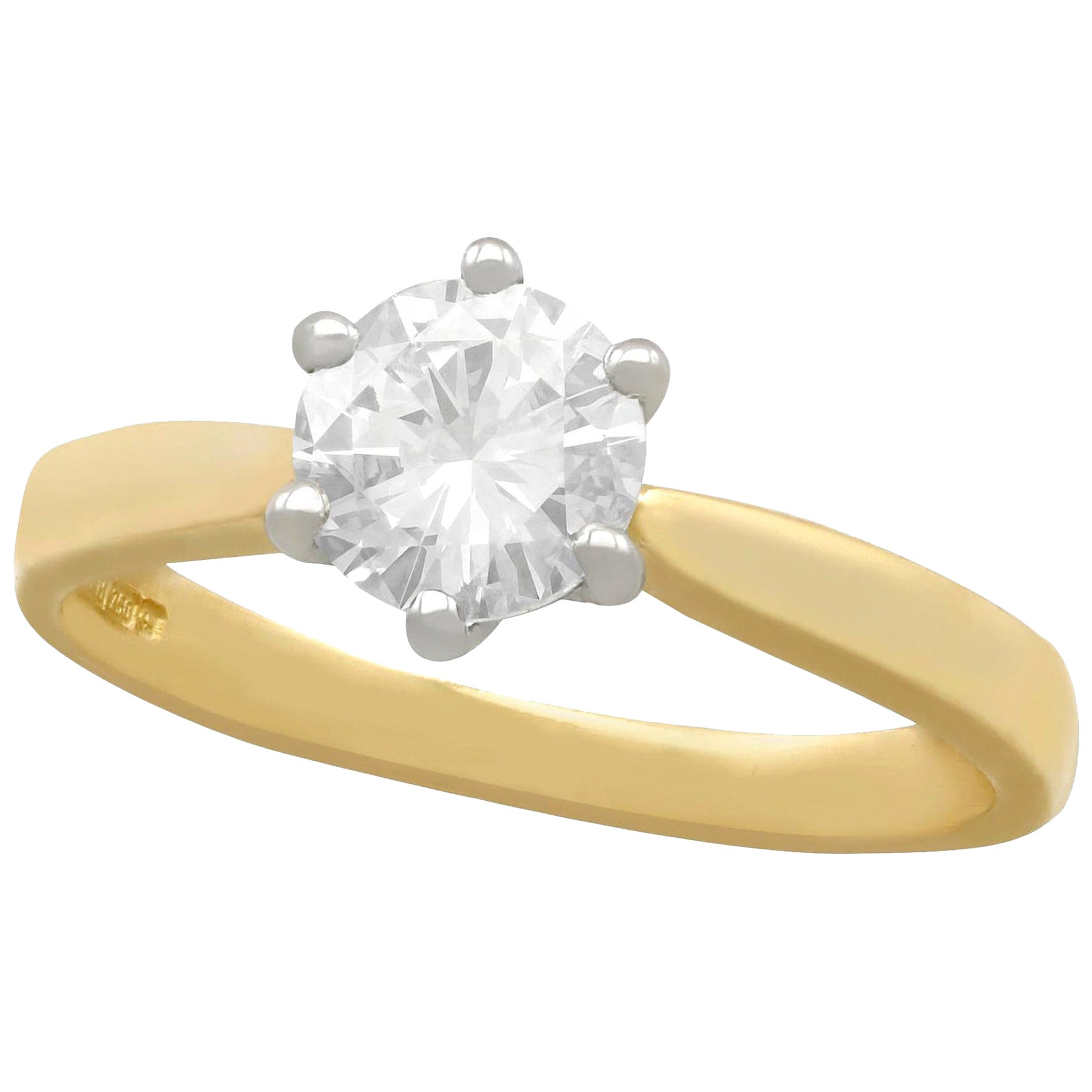 Diamond and Gold Solitaire Engagement Ring