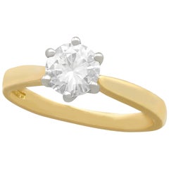 Verlobungsring mit Diamant und Gold Solitär