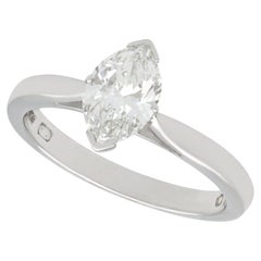 Marquise Diamond and Platinum Solitaire Engagement Ring