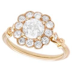 Anillo de compromiso en racimo de diamantes y oro rosa de 1,69 quilates
