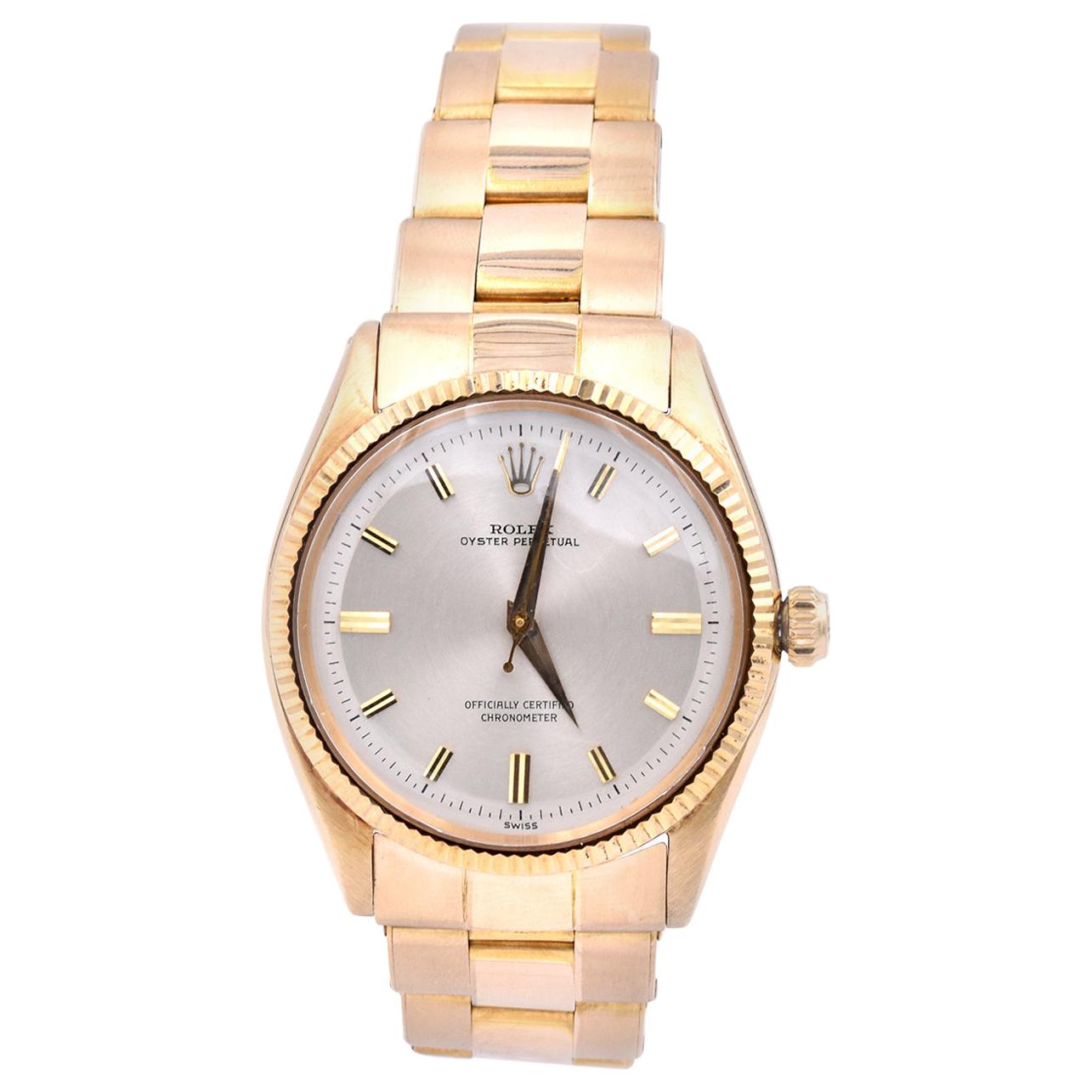 Rolex 18k Yellow Gold No Date Oyster Perpetual Watch Ref. 6567