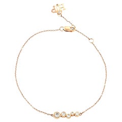 Hi June Parker Gold Minimal Adjustable Bracelet Diamond 0.27 Carat