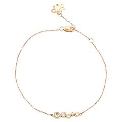Hi June Parker Gold Minimal Adjustable Bracelet Diamond 0.27 Carat