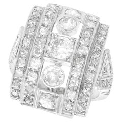Used 1940s 2.66 Carat Diamond and Platinum Cocktail Ring