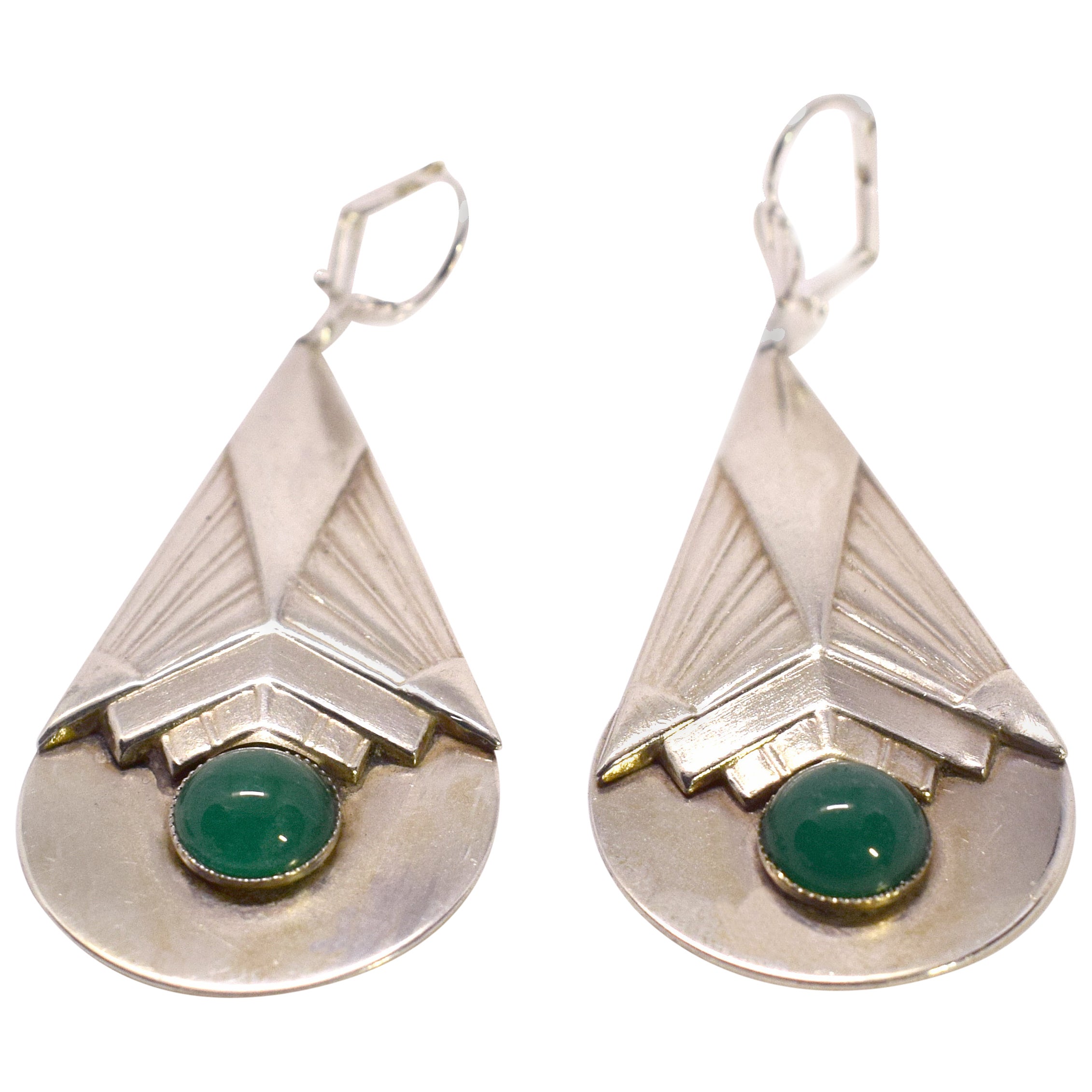 Art Smith Brass American Modernist Earrings at 1stDibs