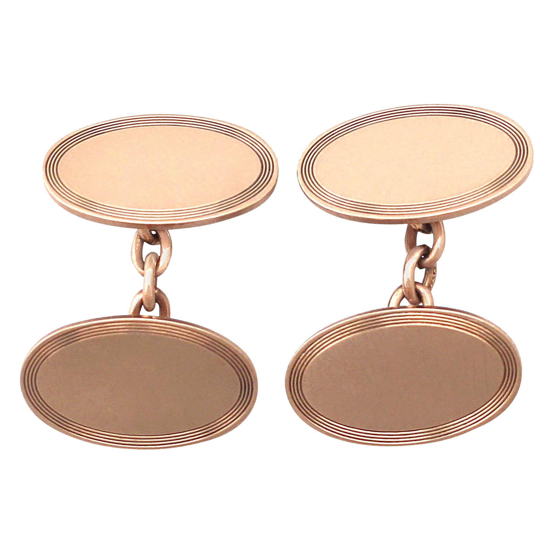Antique 1899 Cufflinks in Rose Gold For Sale