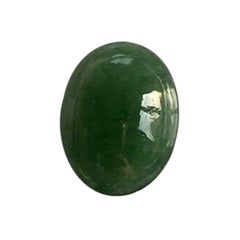 3.05 Carat IGI Certified Jadeite Jade ‘A’ Grade Deep Green Oval Cabochon Gem
