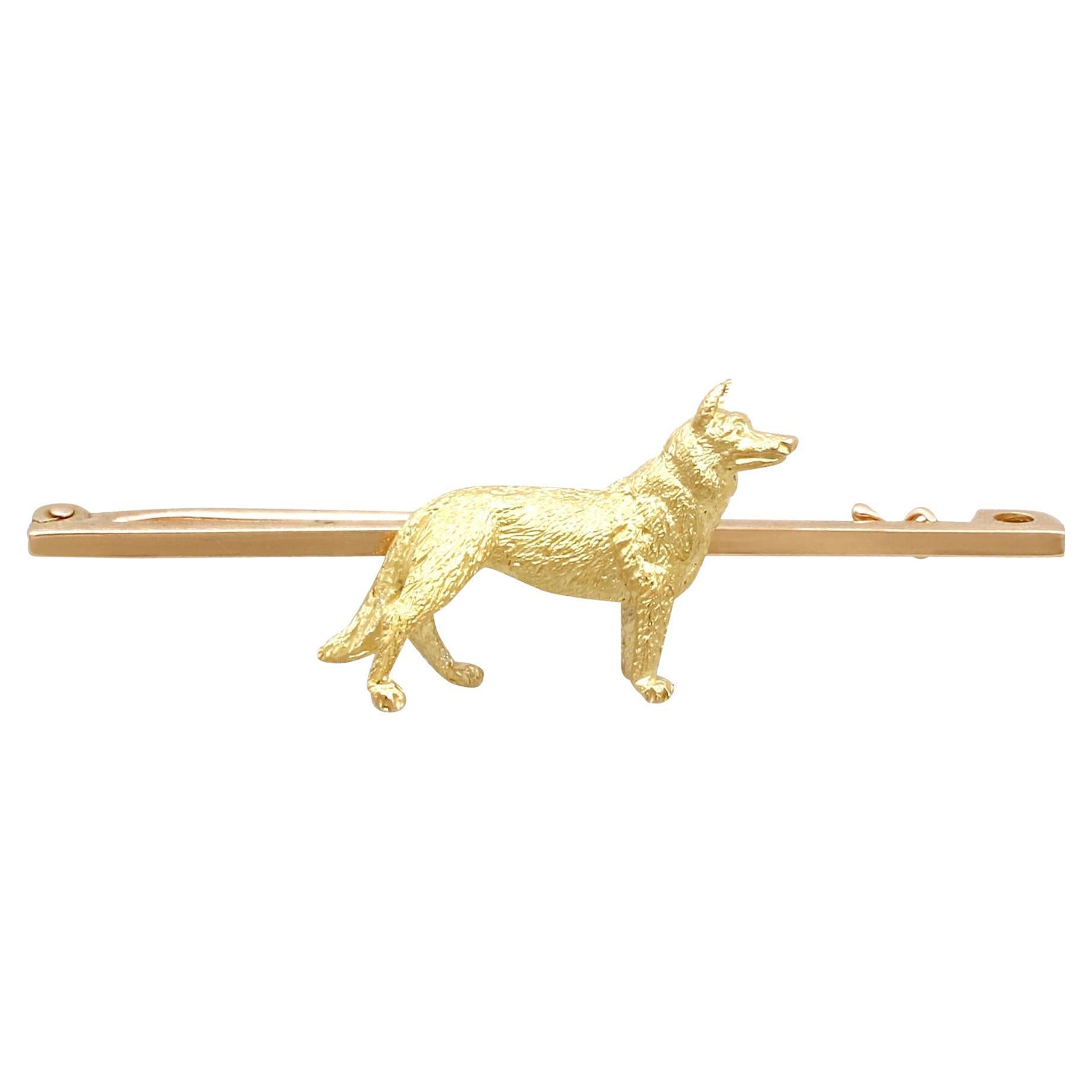 1900s Yellow Gold Alsatian Bar Brooch