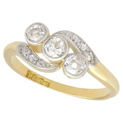Vintage 1930s Diamond and Yellow Gold Twist Ring
